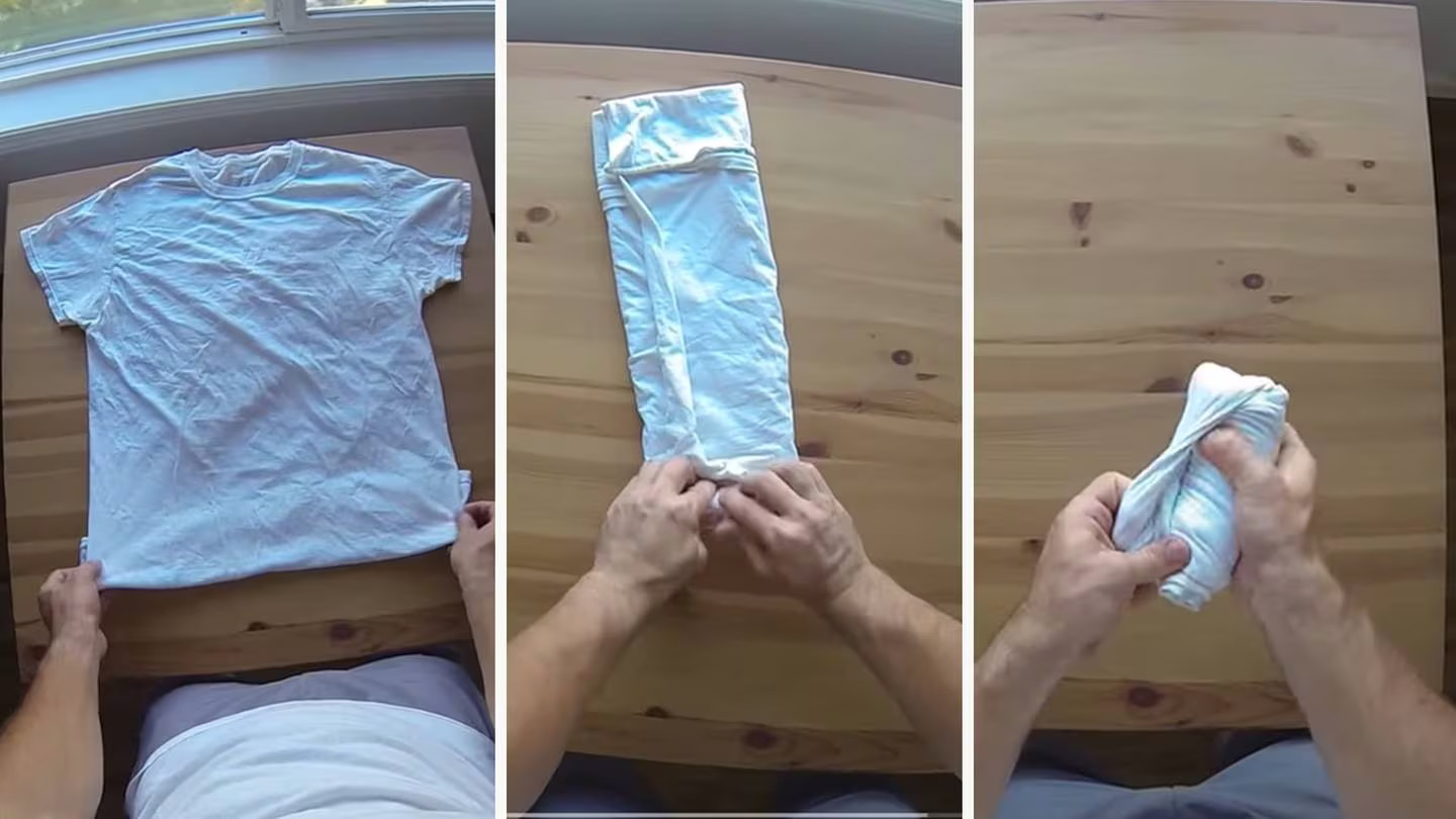 How to roll a shirt